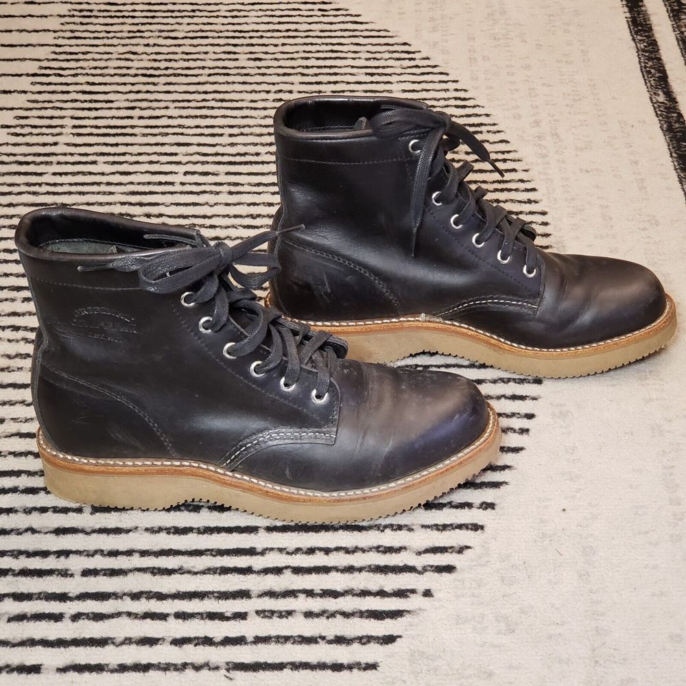 CHIPPEWA Women's Western Boots Vibram Soles Mid Top Black Leather 1901W24 - Picture 2 of 9